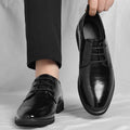 Mens Brown Genuine Leather Oxford Shoes Lace Up Formal Dress Shoes Comfortable Non Slip Outsole For Business Office Wedding