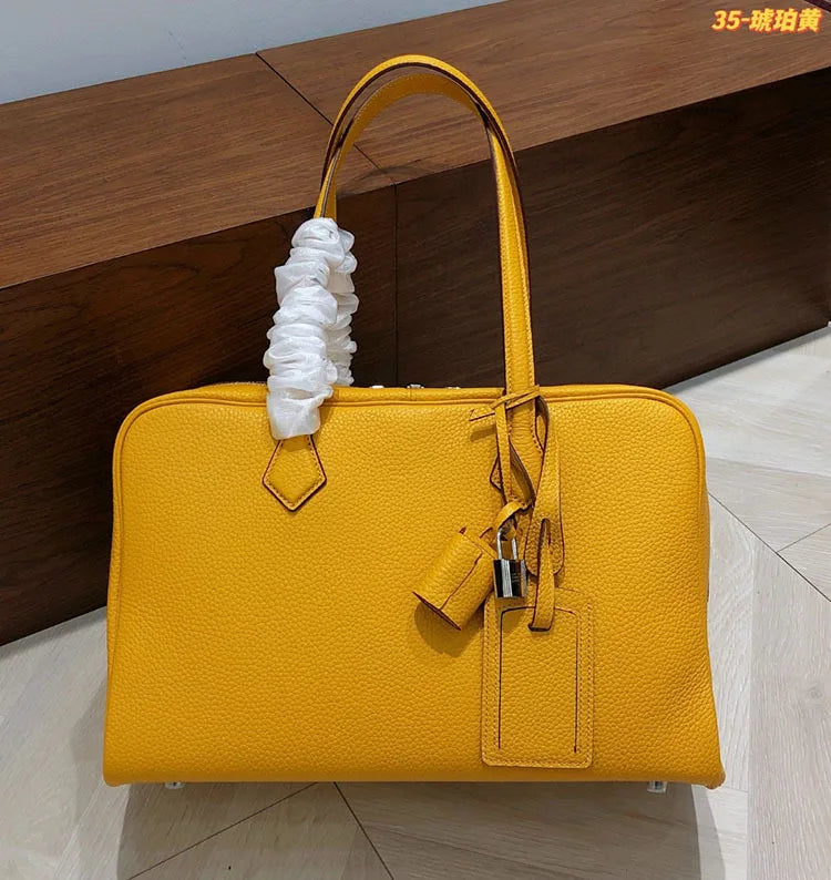 Handbag Large Capacity Leather Women's Bag Boston Shoulder Exquisite Unique Versatile Fashion Hand Carry Classic Elegant High