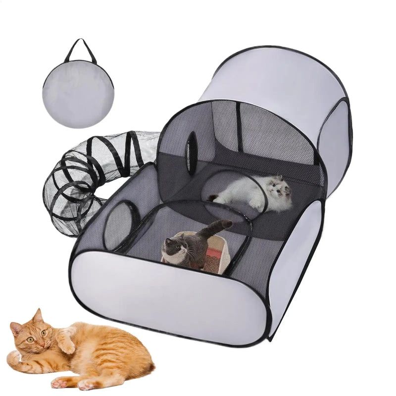 Cat Enclosure Tunnels Dog Play Pen Foldable Enclosure Tunnels House Interactive Toy Exercise Playground for Kitten Puppy Animals