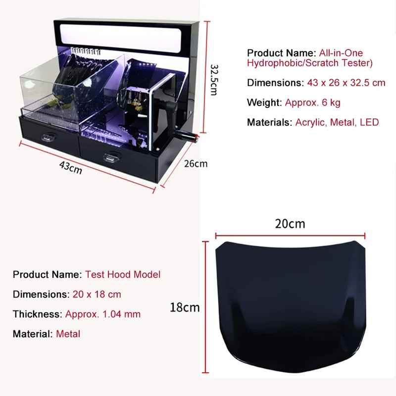 2-in-1 PPF Hydrophobic & Scratch Resistance Test Display, Car Paint Protection Film Water Beading & Anti-Scratch Demo Tool AFD-1