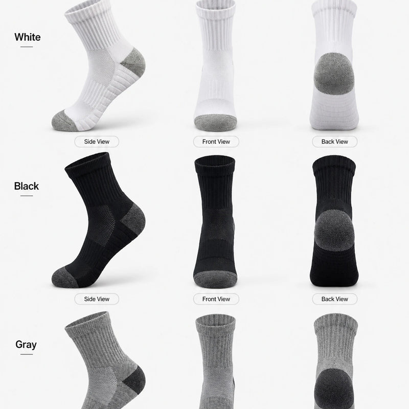 1/3/6pairs Men's Cotton Crew Sports Socks Breathable Mesh | SAMAG