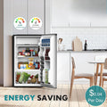 3.2 Cu.Ft Mini Fridge with Freezer, Single Door Compact Refrigerator with Adjustable Thermostat,  Silver