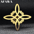Aesthetic Celtic Knot Brooch Pin for Women Men Stainless Steel Lucky Witch Protection Badge Pins Jewelry nudo de bruja BS02