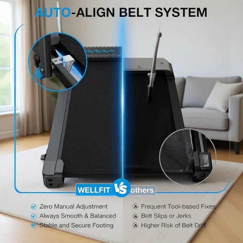 Folding Home Treadmill with Incline and Handle Bar | SAMAG