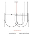 Living Room Study Modern New Lines U shaped Designer Restaurant Exhibition Hall Chandelier LED Industrial Wind Belt Creativity