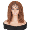99J Burgundy Knotless Box Braided Wig Synthetic Full Lace Front Braids Wig With Baby Hair Short Bob Braided Wigs for Black Women