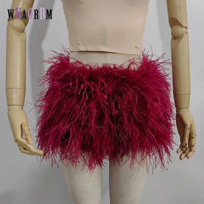 The 100% ostrich feather shorts fashionable sexy | SAMAG