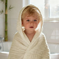 Elinfant 1PC Solid Color Absorbent Baby Hooded Towel 100% Cotton Bath Towel For Bathroom,Pool,Beach