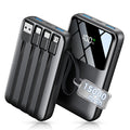 Power Bank,15000mAh Portable Charger with Built in Cable,22.5W Fast Charging,6 Outputs,Slim Travel Essential Battery Pack