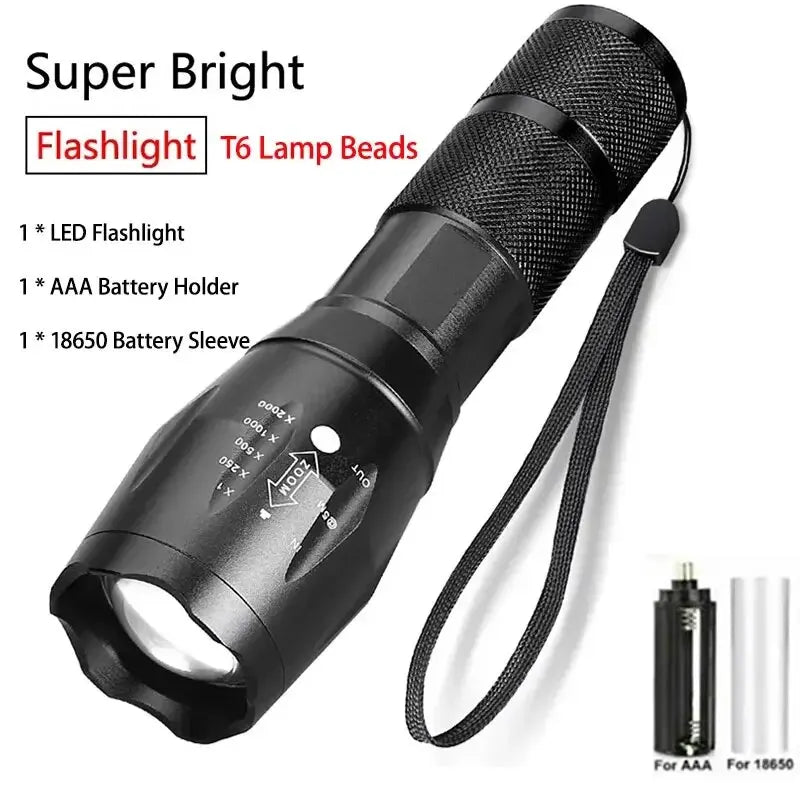 Mini Portable Rechargeable LED Flashlight XP-G Q5 Zoomable Torch Lantern with 3 Lighting Modes for Camping