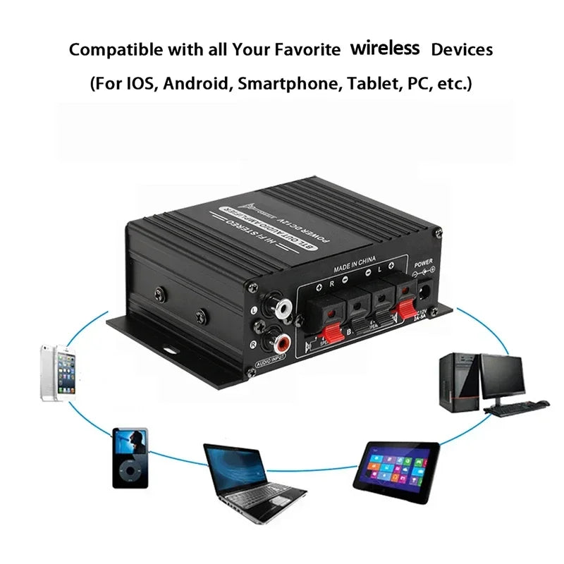 Woopker AK-170 Digital Power MAX 400W Hifi Household Digital Radio Amplifier Supply Audio Car Home Theater Party Music Power Amp