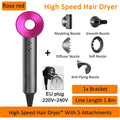 7 in 1 Hair Dryer Professional with Cold Hot Air Functionality Negative Lon Blow Quick Dry Leafless Salon Home Hairdryer