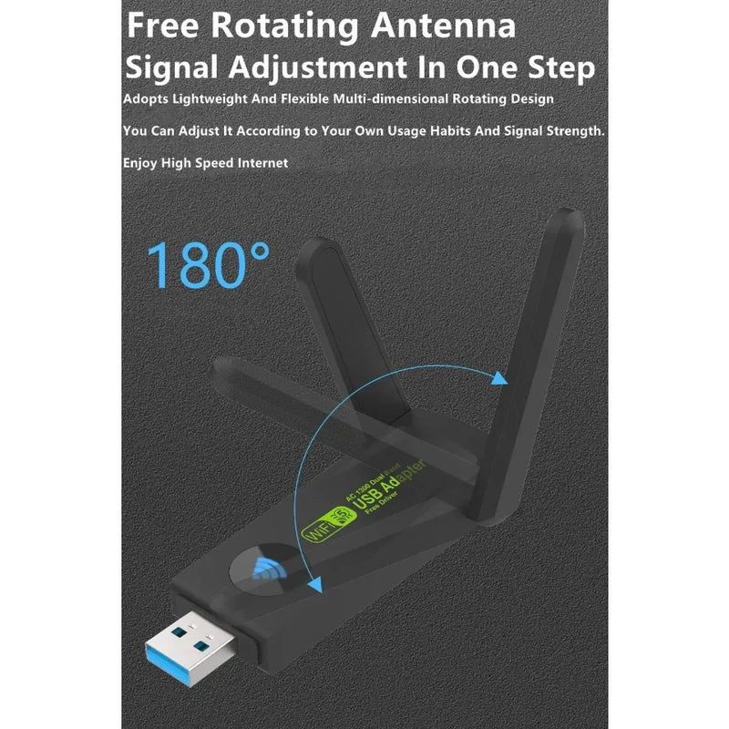 1300Mbps USB3.0 WiFi Adapter Dual Band 2.4G+5Ghz Wireless Dongle Antenna USB Ethernet Network Card - Visuel 5 | SAMAG