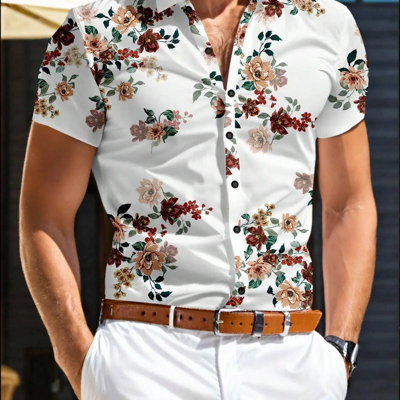 Men'S Floral Printed Casual Shirt Daily Wear 3D Printing | SAMAG