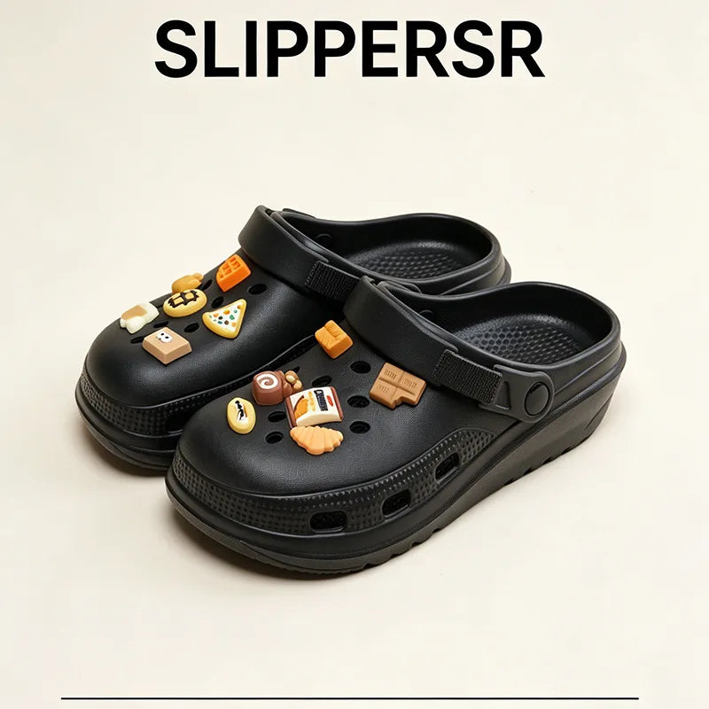 Women's Slippers 2026 Summer New Arrival Head Thick-soled Cartoon Versatile Outer Wear Non-slip Clogs Women's Beach Sandal