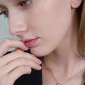 Black Awn Silver Color Necklace Women Jewelry Heart Black&White Stone Pendants P107
