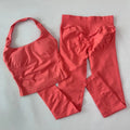 1-2pcs Gym Set Women Backless Tank Tops High Waist Scrunch Seamless Shorts High Waist Yoga Leggings Workout Sets Gym Suit