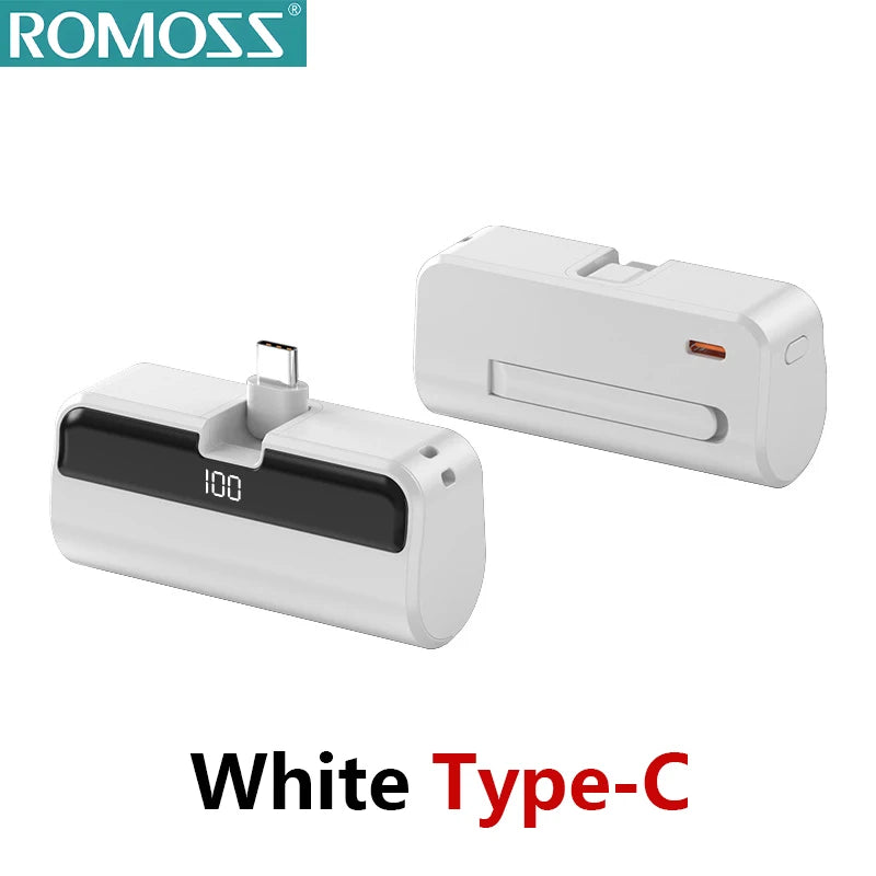 ROMOSS 500000mAh Capsule Power Bank Portable Large Capacity Super Fast Charging Mini External Battery for iPhone Huawei Samsung
