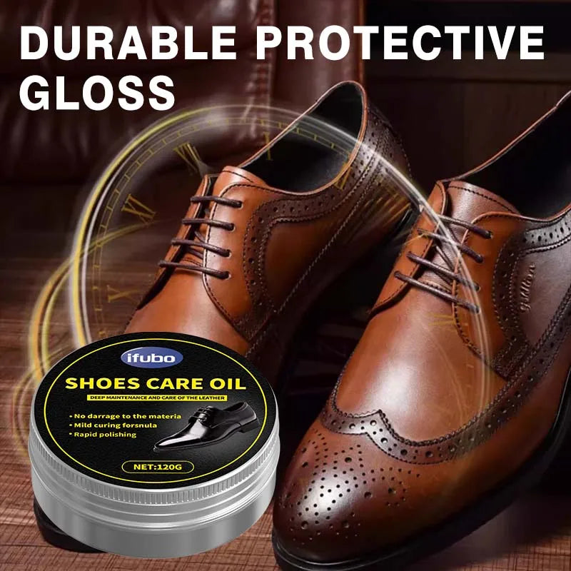 Ifubo Leather Shoes Care Oil, Multi-Purpose Leather Maintenance Polish For Shoes Bag Sofa, Waterproof Protective Gloss Paste