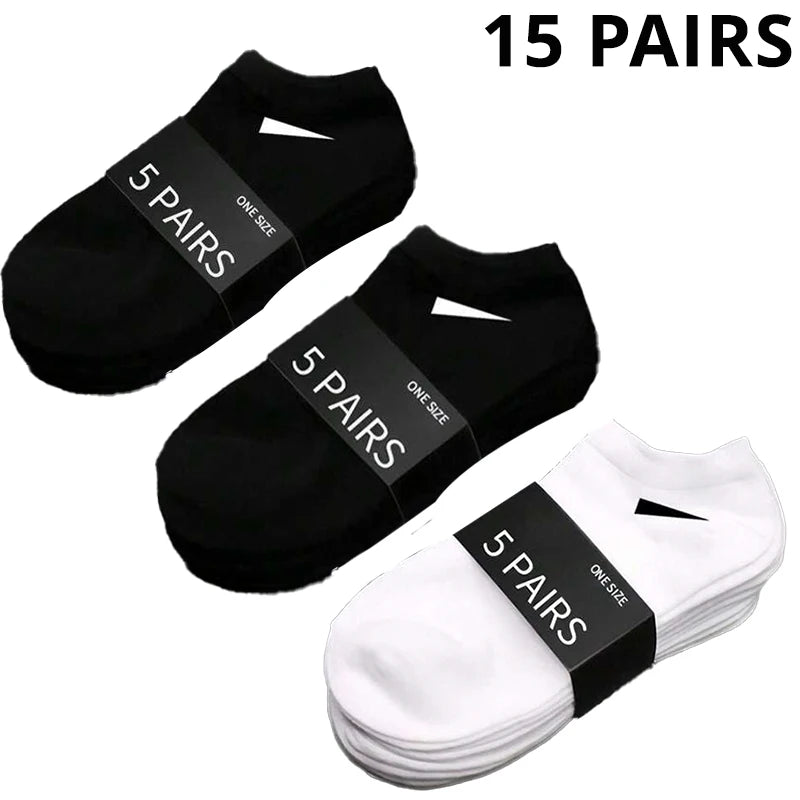 5/10 /20/30 Pairs Unisex Casual Plain Color Boat Socks | SAMAG