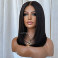 Pre Bleached Silk Base Full Lace Wigs Bob Blunt Cut Glueless Straight Human Hair Wigs Brazilian Hair Bob Wigs For Women