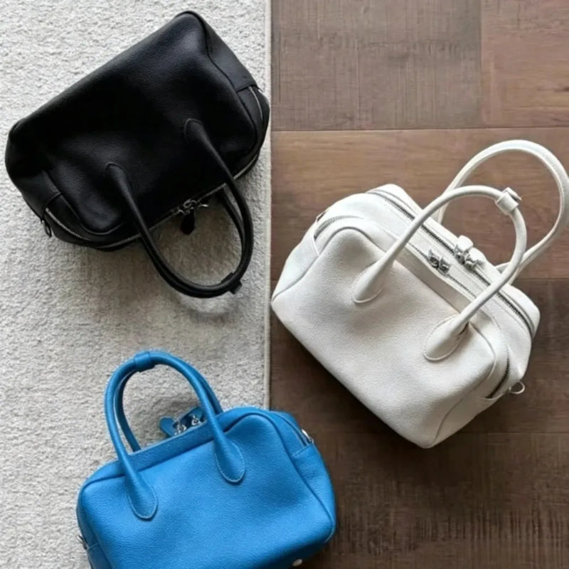 New Litchi Texture Women's Handbags PU Large Capacity Shoulder Bags Waterproof Bright Color Boston Toast Bags for Women 2026
