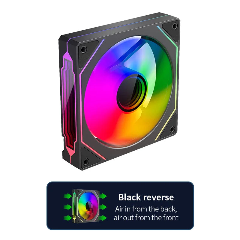 Teucer Infinite Mirror 120mm 5V 3Pin ARGB PC Case FAN 12V 4Pin PWM 800-2000RPM 12cm Chassis CPU Water Cooling Ventilator