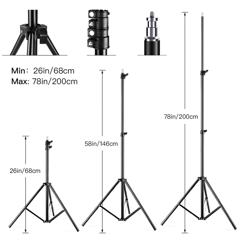 Andoer Studio Photography Light kit Softbox Lighting Set with 85W 2800K-5700K LED Light/ 50x70cm Softbox/ 2m Stand for Video