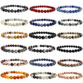 Natural Stone Beads Bracelet For Women Men Agate Crystal Quartzs Aquamarines Jades Jewelry Agates Elastic Bangle Bracelets 6 8mm