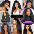 Virgin Raw Kinky Yaki Straight Human Hair Bundles 1/3/4 PCS Natural Black Brazilian Hair Weave Bundles Hair Extensions 8-40
