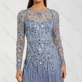 Customized Gray Tulle Evening Dress Scoop | SAMAG