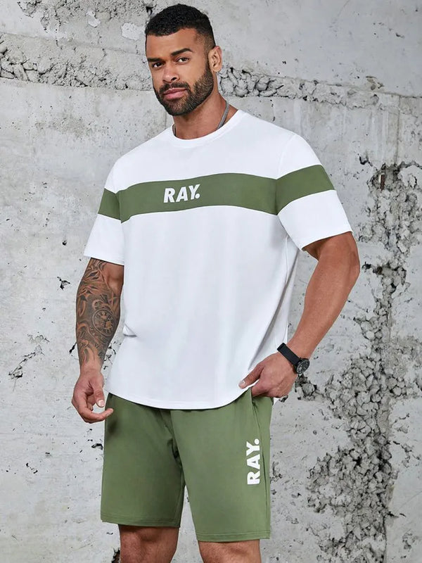 New Summer Vacation Leisure Daily 3D Men's Sports Wear Large Round Neck Short sleeved T - shirt Set Casual - View 15 | SAMAG