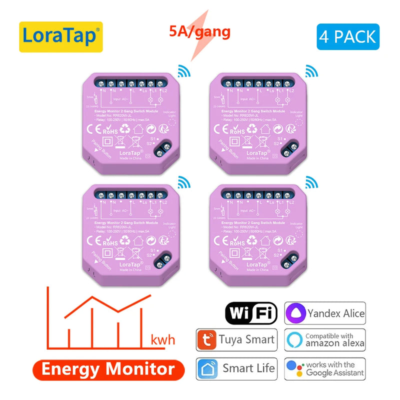 Tuya Smart Life Wifi Switch 2 Gang Relay Breaker Module Google Home Alexa Echo Voice Control Smart Lighting Timer Switch DIY