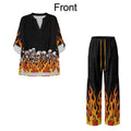 INSTANTARTS Traf 2026 Women's Matching Sets Ropa Para Mujer Halloween Shirts Wide Leg Pants Set Women Plus Size Clothing S-3XL