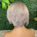 Grey 13x4 Lace Front Human Hair Wig Straight Lace Front Wigs Pixie Cut Human Hair Wigs HairUGo