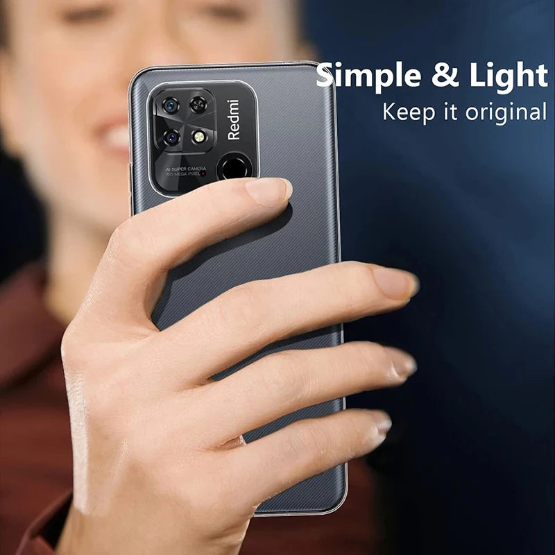 Ultra Thin Transparent Silicone Soft TPU Case For Xiaomi Redmi 13C 12C 10C 9C 9T 10A Note 12 11 10 Pro Plus 11T 12S Clear Bumper