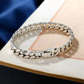 Factory Price S925 Sterling Silver Horse Whip Bracelets Crimped Cuban chain Rough Style Domineering Retro Handmade Jewelry