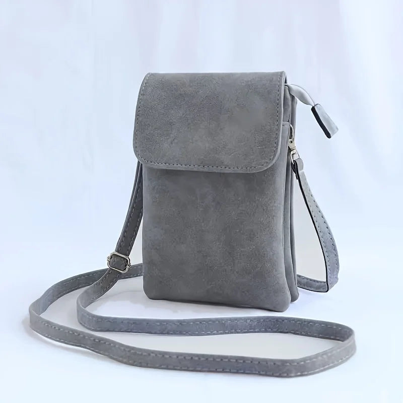Simple Women's Shoulder Bag With 3-Layer Zipper Soft Leather Crossbody bag Mini Small Bag Wallet With Multiple Compartments Larg