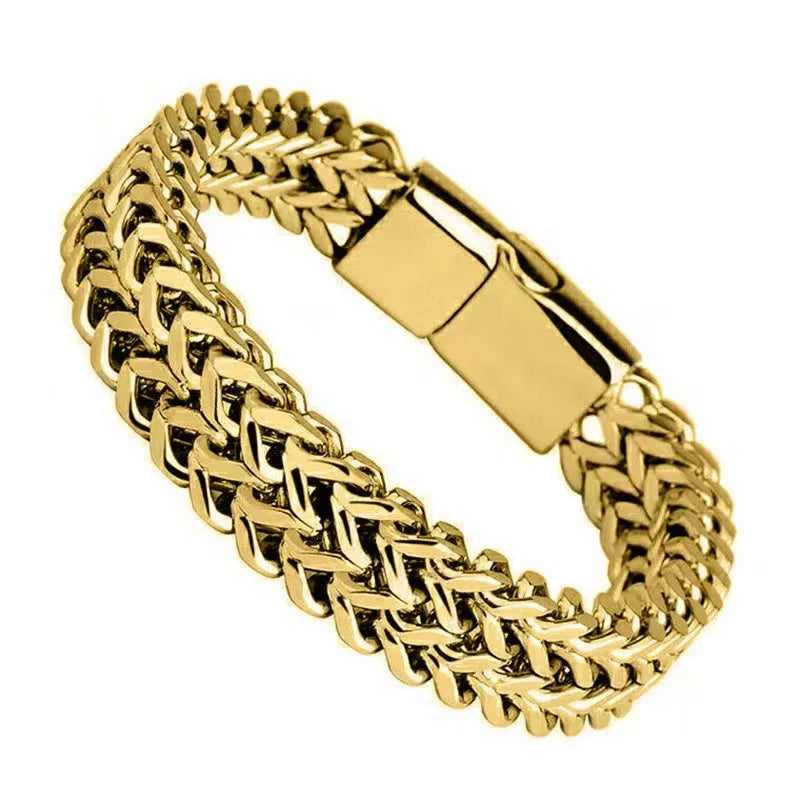 HNSP 10MM Stainless Steel Bracelet For Men Jewelry Hidden Locks Hand Chain 19/21/23CM Size Accessories - Visuel 8 | SAMAG