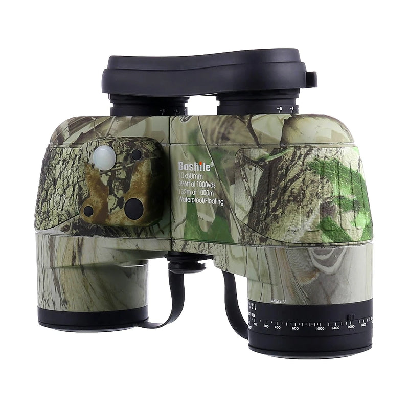 Boshile 10x50 Binoculars Built-in Compass Telescope Zoom Navigation Hunting Hiking Camping Big Eyepiece Waterproof Nitrogen Bak4