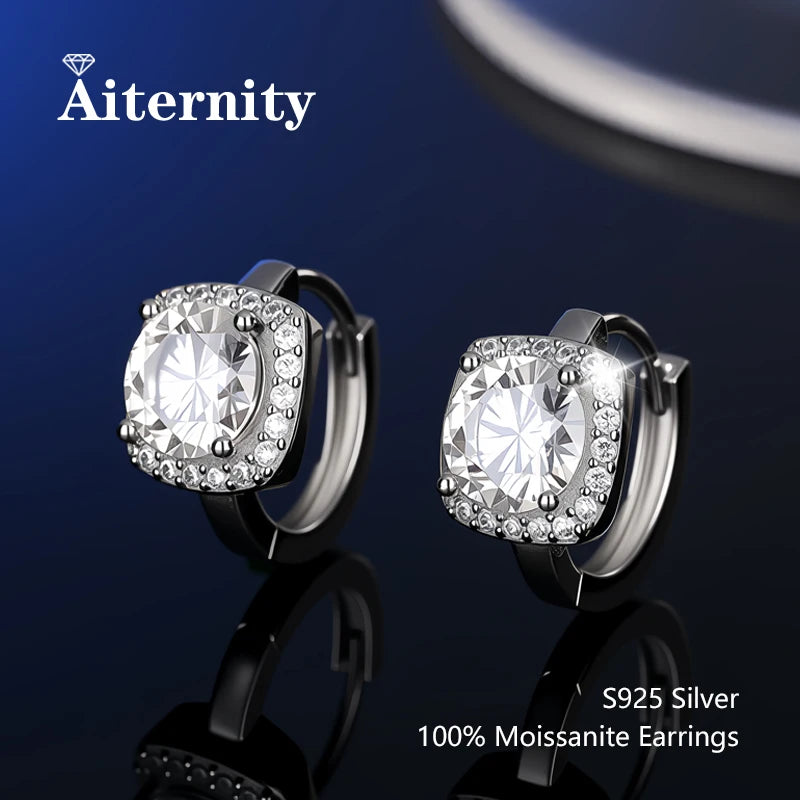 D VVS1 Moissanite Stud Earrings For Women Pass Diamond Tester Pen S925 Platinum Plating Moissanita With 2 Certificates