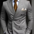 High Quality Brown Men Suits 2024 Double Breasted Bespoke Wedding Suit Peaked Lapel Formal Blazer Slim Fit 2 Piece Jacket Pants