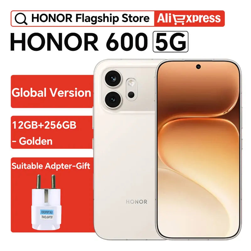 Global Version HONOR 600 5G Smartphone 7000mAh 80W SuperCharge 200MP Main Camera 6.57" AMOLED MagicOS 10 Snapdragon 7 Gen 4 NFC