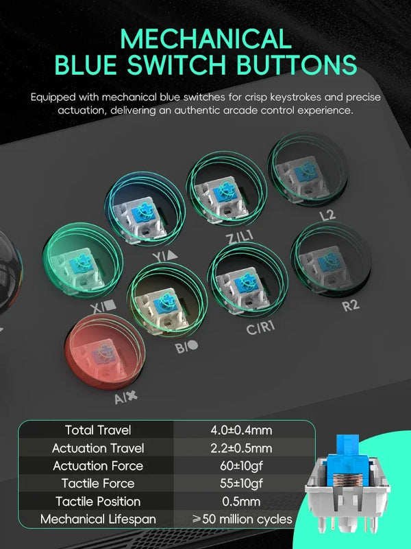 DATA FROG Arcade Fight Stick Joystick Universal for Windows TV Box Retro Games Street Fighter M8 Multi System Support