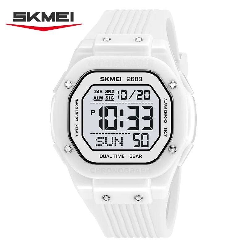 2689 New Casual Men's Electronic Watch Waterproof Calendar Multi Functional Countdown Night Light Sports - Visuel 11 | SAMAG