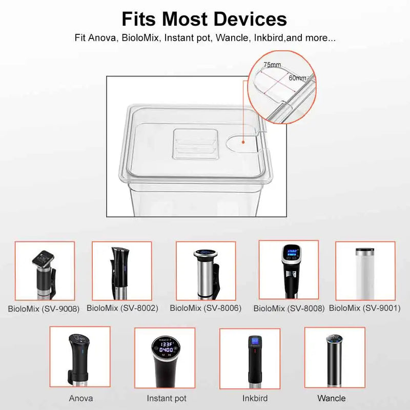 Stainless Steel Sous Vide Rack , 11L Sous Vide Cooker Containers Detachable Dividers Separator for Immersion Circulators