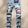 Fashionable Men's Jeans With Trendy Prints Highlighting | SAMAG