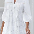 Women's Fashion Shirt Top White Lace Hollow Out V - Neck - View 2 | SAMAG