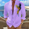 Men's Floral Print Long Sleeved Shirt Fashionable Casual | SAMAG