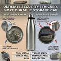 750ml Upgraded Diversion Water Bottle Stainless Steel Hidden Safe Secret Stash with Carabiner for Cash Keys - View 2 | SAMAG